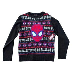 Marvel Boys Spiderman Snowflakes Sweater XL ( 14-16 )